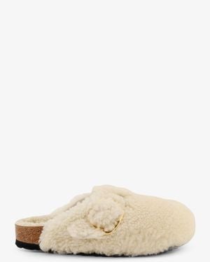 Birkenstock Boston Big Buckle Shearling Mule - Natural