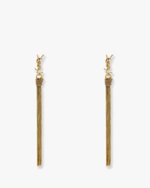 Saint Laurent Cassandre Metal Earrings - White