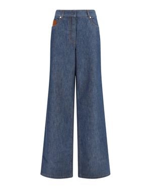 Fendi Jeans Wide-Leg Chambray - Blue