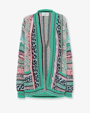 Laneus Cardigan Jacquard Cotton - Green