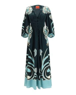La DoubleJ Long Camerino Dress Blooming Tulip - Green