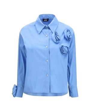 Ella Shirt With Appliqué Roses - Blue