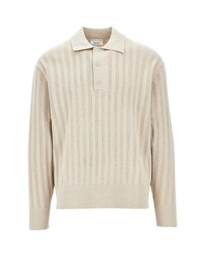 Forét 'Base' Knitted Polo Shirt - White
