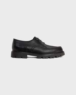 Celine Margaret Derby Lace Up Shoes - Black