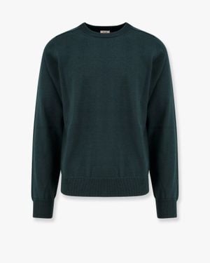 Celine Wool Jumper With Embroidered Logo On The Front - Green