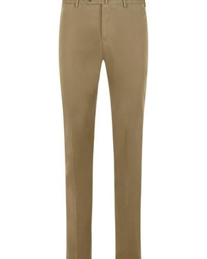 PT01 Slim Stretch Cotton Trousers - Natural