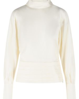 Rohe 'Tuxedo' Cream Silk Blouse - White