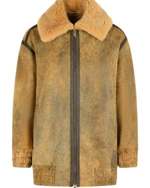 Salvatore Santoro Camel Leather Jacket - Brown
