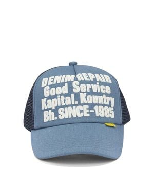 Kapital Denim Repair Service Trucker Hat - Blue