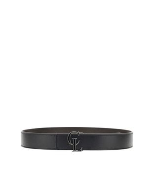 Christian Louboutin Cl Leather Reversible Belt - Black