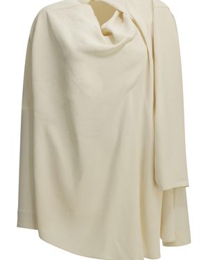 TOTEME Blouse With A Scarf Neckline - Natural