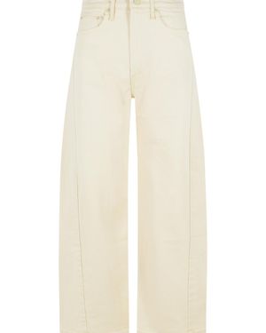 Mother The Half Pipe Cream Cotton Jeans - Natural