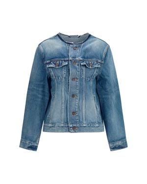 Balenciaga Hourglass Denim Jacket - Blue
