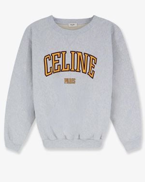 Celine Loose Fit Cotton Sweatshirt - Grey