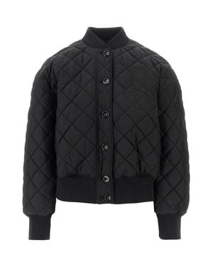 Jil Sander Diamond-Quilted Twill Padded Bomber Jacket - Black