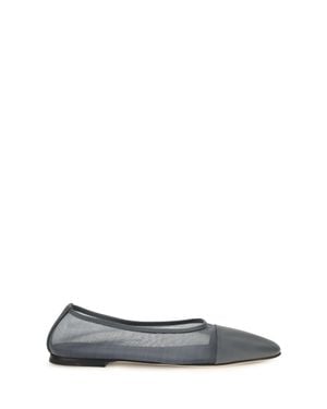 Dear Frances Gala Mesh Ballerinas Steel - White
