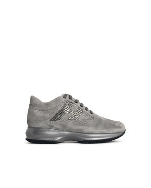 Hogan Interactive Suede Trainers - Grey