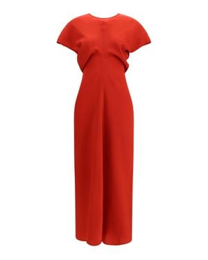 TOTEME Slouch Waist Wool Dress - Red
