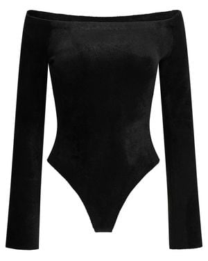 Alaïa Velvet Shaping Bodysuit - Black