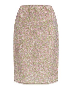 Prada Floral Midi Skirt - Natural