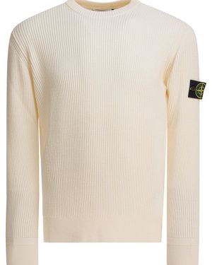 Stone Island Rws Wool Crew-Neck Jumper - Natural