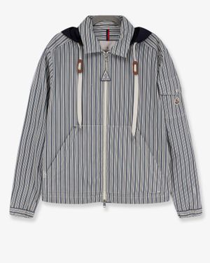 Moncler Havas Striped Cotton Jacket - Grey