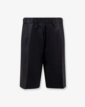 Laneus Viscose And Linen Bermuda Shorts - Blue