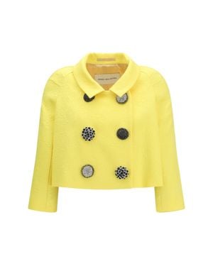 Dries Van Noten Cropped Jacket - Yellow