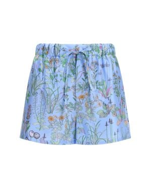 Gucci Printed Silk Twill Shorts - Blue