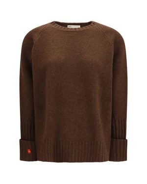 Tory Burch Wool Sweater Dark Roast - Brown