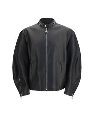 Gucci Horsebit Leather Biker Jacket - Grey