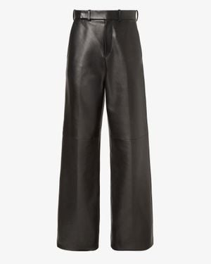 Fendi Wide Fit Leather Pants - Gray
