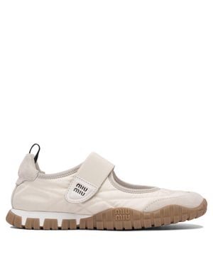 Miu Miu Tyre Ballet Flats - White