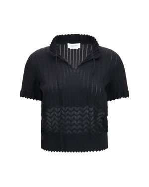 McQueen Open-Knit T-Shirt - Black
