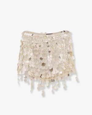 retroféte Rettie Skirt With Macro-Sequins - Natural