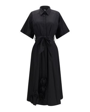 Ella Long Chemisier Dress - Black
