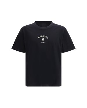 MM6 by Maison Margiela Logo Print T-Shirt - Black