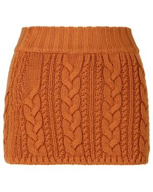 Alanui 'Hues' Virgin Wool Miniskirt - Orange