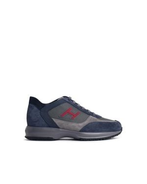 Hogan H Floc Suede Trainers - Blue