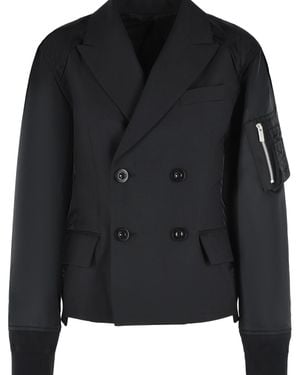 Sacai Wool Blend Blazer - Black