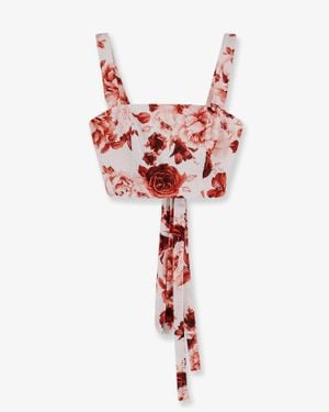 ACTUALEE Cropped Top Cotton-Linen - Red
