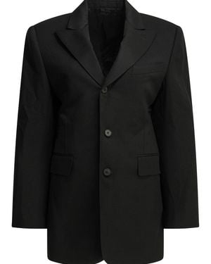 Celine Single Breasted Wool Blazer Jacket - Black