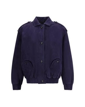 Blazé Milano Blaz㨠Milano Viva Charlie Suede Bomber Jacket - Blue
