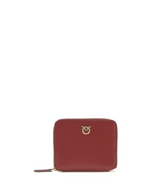 Pinko Zip-Around Wallet Dark Calf Leather - Purple