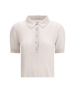 Allude Polo-Neck Short-Sleeve Jumper 80 - White