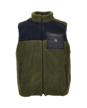 Mauna Kea Color-Block Sherpa Vest - Green