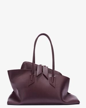 The Attico La Passeggiata Medium Leather Shoulder Bag - Purple