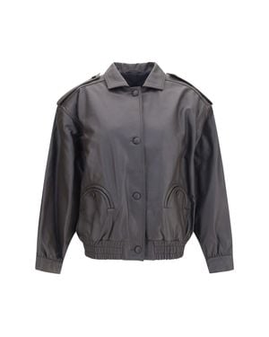 Blazé Milano Blazè Milano Charlie Ares Leather Bomber Jacket - Grey