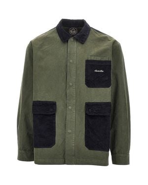 Mauna Kea Canvas And Corduroy Saharienne Jacket - Green