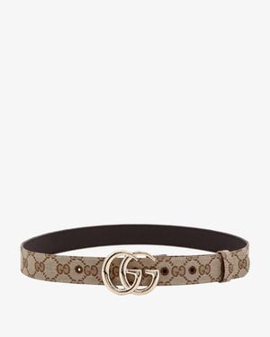 Gucci Gg Marmont Coated Canvas Belt - White